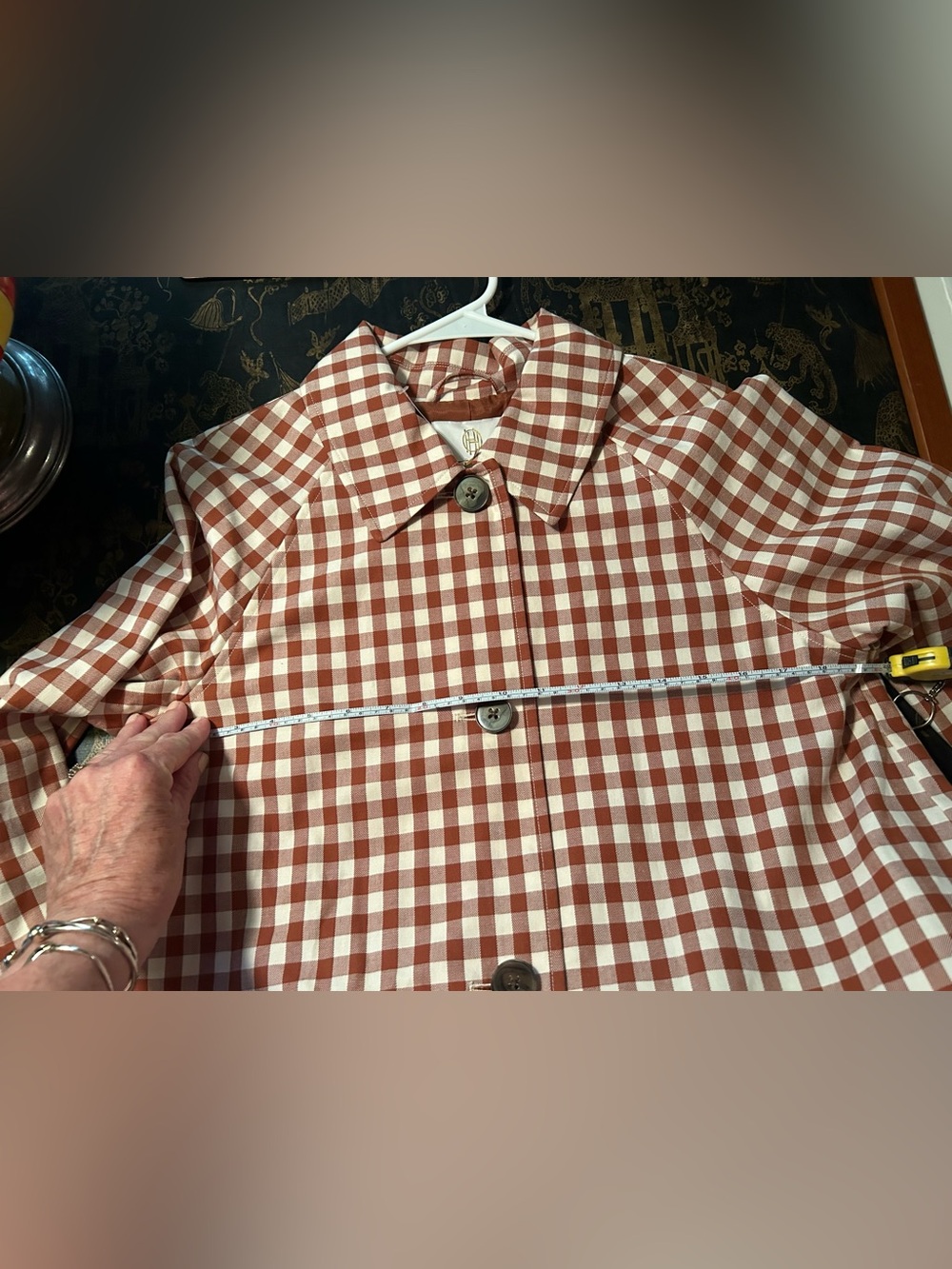 NWT HOUSE OF HARLOW 1960 Trench Coat Gingham Rustic Size Small - Picture 12 of 14